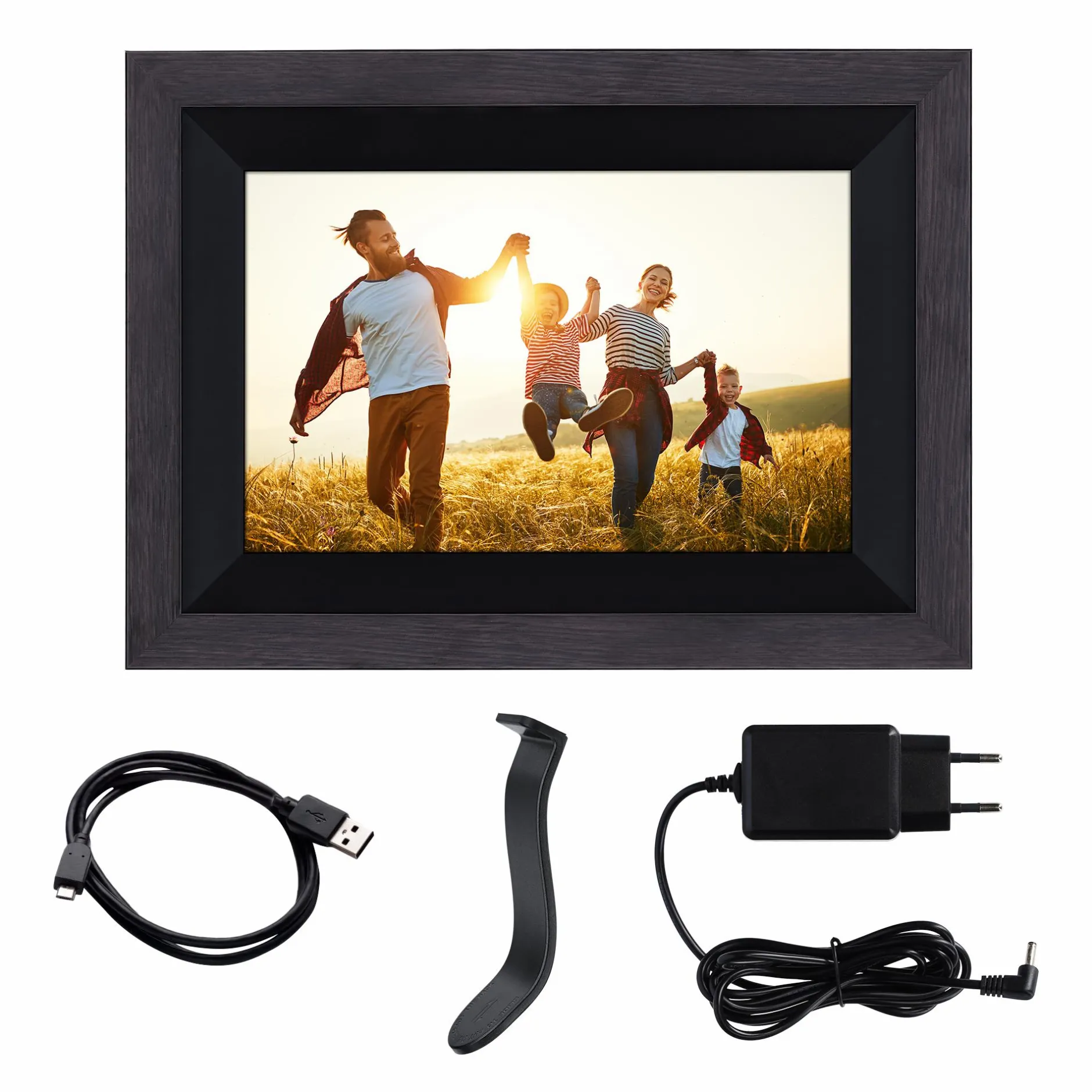 Rollei Digitale Bilderrahmen-Smarter Bilderrahmen | 10" Diagonale | Wifi | Frameo App | Holzrahmen | Modell 105